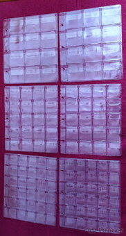 Listy do albumu na mince 19x22cm, nepoužité 6 ks+7 vkladů