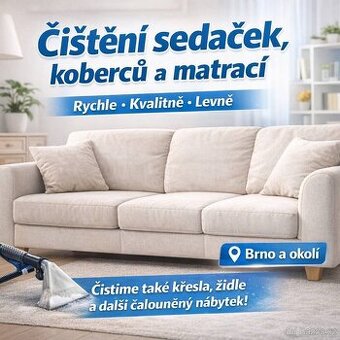 Čištění gaučů, pohovek, křesel, matrací, koberců
