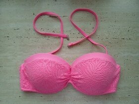 Růžové krajkové plavky plavková podprsenka -  80D