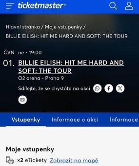 Lístky na Billie Eilish 2025 (Praha)