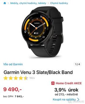 Garmin Venu 3 Slate, černé