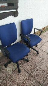 Kancelářské židle, modré, polohovací, otáčecí