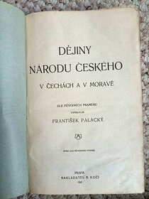 Fr.Palacký-Dějiny národu českého, vydáno 1921