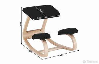 Ergonomická čalouněná klekací židle RENAR - černá