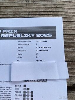 MotoGP Brno 2025 – 6 lístků (T1 + BCDEFG), víkend