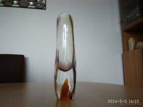 Retro váza hutní sklo, autor Josef Rozínek