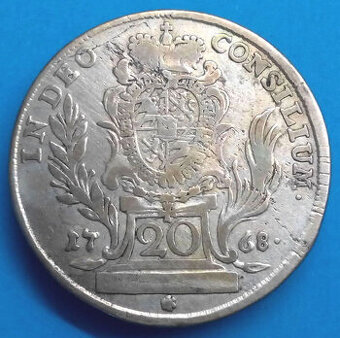 Stříbrná mince r. 1768 Maxmilián III. Josef