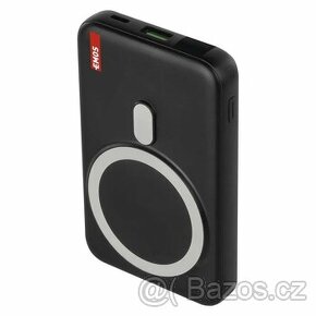 Powerbanka EMOS WI 1023D, 10 000 mAh, 22,5 W+Wireless, černá
