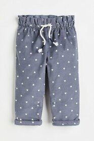 H&M - Zateplené bavlněné manžestráky vel: 92