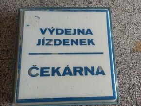Svítící tabule VÝDEJNA JÍZDENEK - ČEKÁRNA