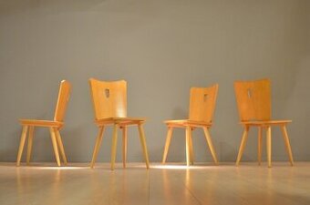 4 x masivní židle Carl Malmsten 1960