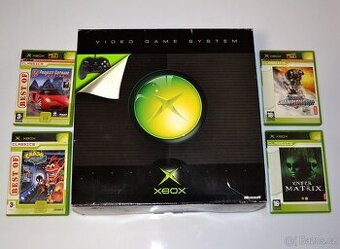 Xbox Video Game System + 4 hry