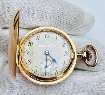 14K CELO ZLATÉ TŘÍPLÁŠŤOVÉ KAPESNÍ HODINKY AUDEMARS FRERES