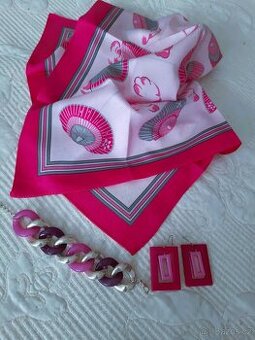 Náramek + výrazné náušnice + šátek