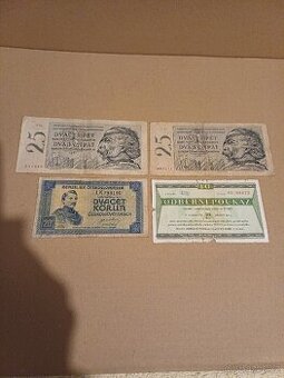 Staré bankovky. 4-ks.