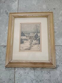 Obraz dřevoryt orig. Tondl,  LETNÍ SLEVA 10%