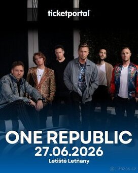 OneRepublic Praha 27.června 2026 (sobota)