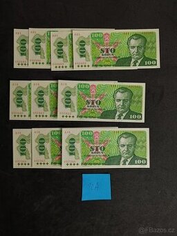 100 korun rok 1989 stav UNC