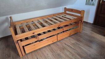 Postel 80 x 180 masiv rozkládací, úložný prostor