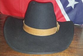 Kožený klobouk western kovboj