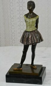Bronzová socha - Baletka na mramoru - kolorovaná - 1