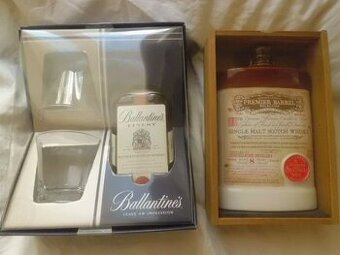 Skotská WHISKY - Dvě původní Balení - BALLANTINES A BARREL - 1