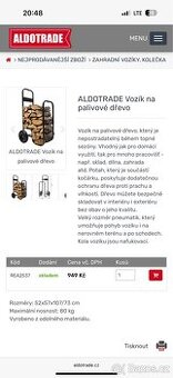 Nový vozík na palivové dřevo - nerozbalený