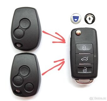 Klíč Dacia Renault  Kompletní klíč = 800kč  Čepel klíče: NE7