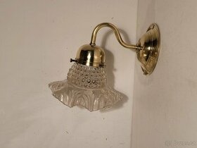 mosazná lampa, lampička, dobové krajkové stínidlo