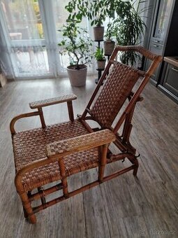 Ratanové zahradní polohovací a rozkládací křeslo