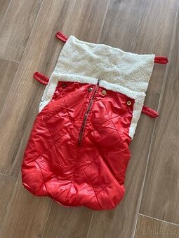 Dětský - Retro červený fusak s beránkem