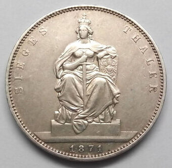 Stříbrná mince Prusko. císař Vilém I.