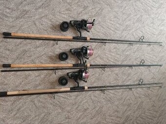 Rybářské pruty Delphin Armada plus navijáky Okuma