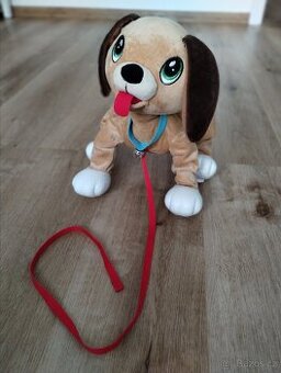 Pejsek Floppy 28cm poskakující štěně na vodítku