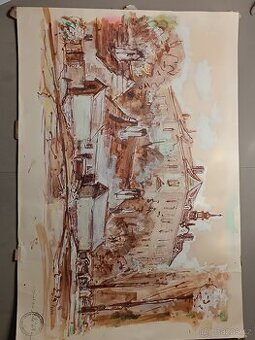 Oboustranný obraz od ak.malíře Jaroslav Pešek