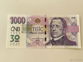 1000 KČ S PŘÍTISKEM - VÝROČNÍ BANKOVKA - 2023