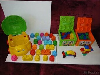 Stavebnice Želva s kostkami a dva boxy dle fotek
