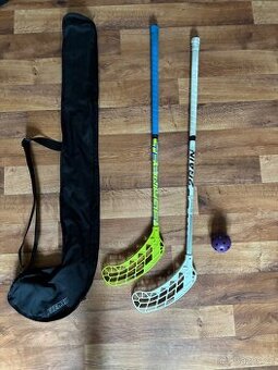 Set 2x florbalky + obal na florbalky + míček