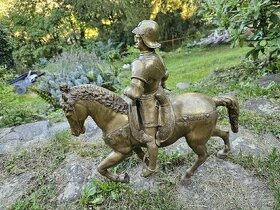 Velká starozitna jezdecká bronzová socha