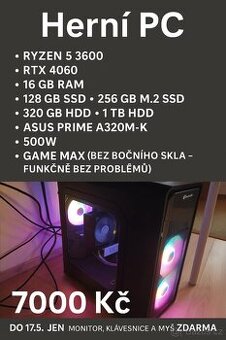 Herní PC sestava – Ryzen 5, RTX 4060