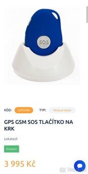 GPS GSM SOS tlačítko pro seniory s detekcí pádu - 1