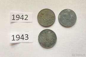 MINCE 1K 1942,1943 PROTEKTORÁT ČECHY A MORAVA