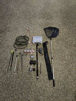 Kompletní rybářská sada pruty, podběrač a příslušenství