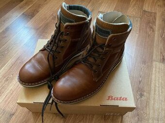 Nové pánské kožené zimní boty BAŤA s teplou podšívkou - 44