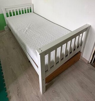 Bílá palanda / 2 samostatné postele – Kompletní set