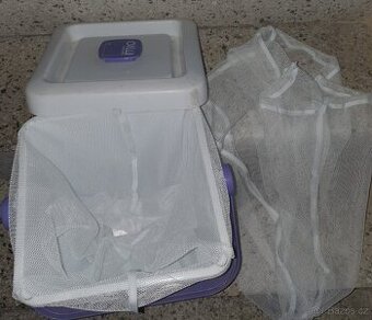 Kyblík na použité látkové pleny s rukojetí a víkem Bambino M