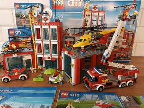 Lego hasiči 60110, záchranáři 60179 + 60100.