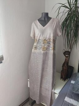 Šaty letní dlouhé motiv slunečnice vel.M/38-40