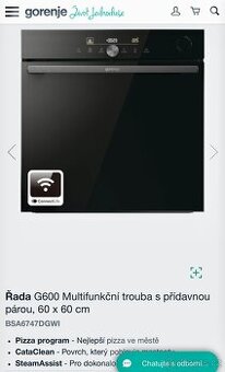 Nová trouba GORENJE BSA6747DGWI s příd. párou-5 let záruka