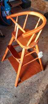 Dřevěná dětská rozkládací jídelní židlička Česká výroba